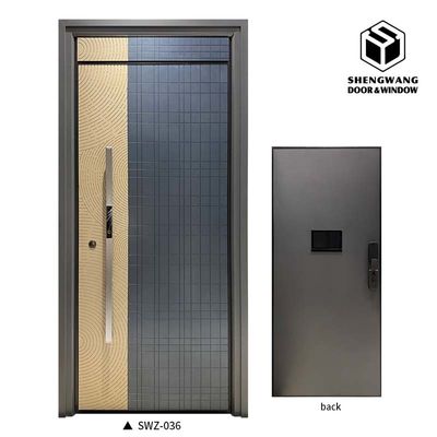 Swing Gold Aluminium Komercyjne drzwi wejściowe Główne zewnętrzne ramy aluminiowe Zewnętrzne drzwi