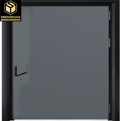 Czarne Powder Door drzwi wejściowe ze stali nierdzewnej Transfer ciepła Druk 2,0 mm metalowe drzwi zewnętrzne
