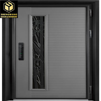 Czarne Eco Friendly Aluminium Drzwi wejściowe Przedszkole Aluminiowe Drzwi wejściowe
