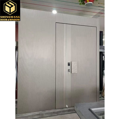 Rękawica Czarne drewniane aluminiowe drzwi ogrodowe Bezgłosne aluminiowe drzwi wejściowe