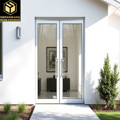 Drzwi z aluminium 2,1 m podwójne szyby Czarne drzwi patio