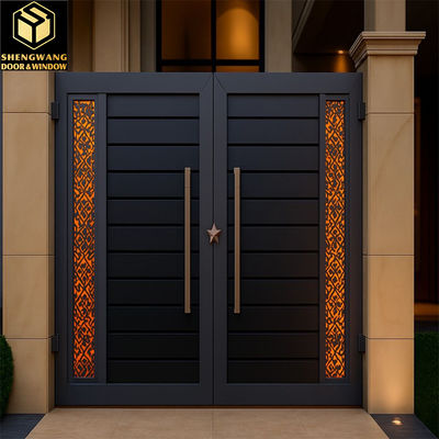 Luxury Front Stainless Steel Garden Gate Oxidation Resistance Aluminum Swing Door
